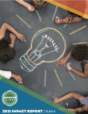 2021 report cover with a chalk drawing of a lightbulb