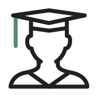 Graduating student icon